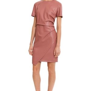 Donna Morgan Yarael dress. Crafted from faux leather